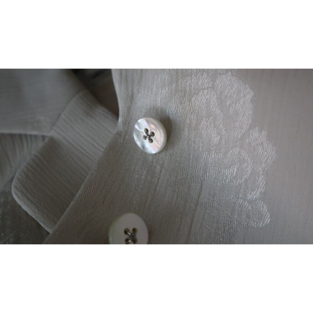 Vintage 90s Y2K Kasper Ivory White Skirt Suit Set Womens 2P Petite Roses Gauze - Picture 2 of 9